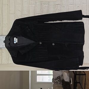 B lucid womens suede fringe jacket
